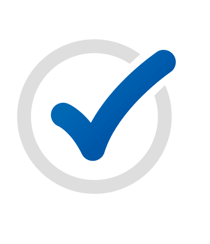 Check mark in a circle.